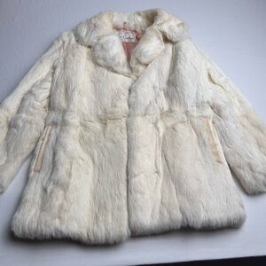 Elegant Cream Fur Coat Rabbit Fur France